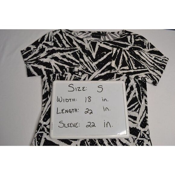 Tribal Women's Small Black Zebra Print 3/4 Sleeve Blouse - Picture 10 of 10